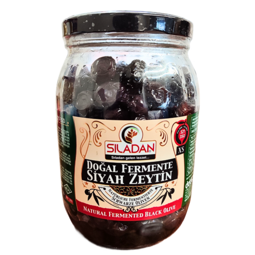 Natürlich fermentierte schwarze Oliven 1000g (321 - 350)
